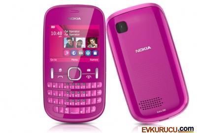 Nokia Kolay Değiştirilebilir Çift SIM ve QWERTY klavyeli Nokia Asha 200